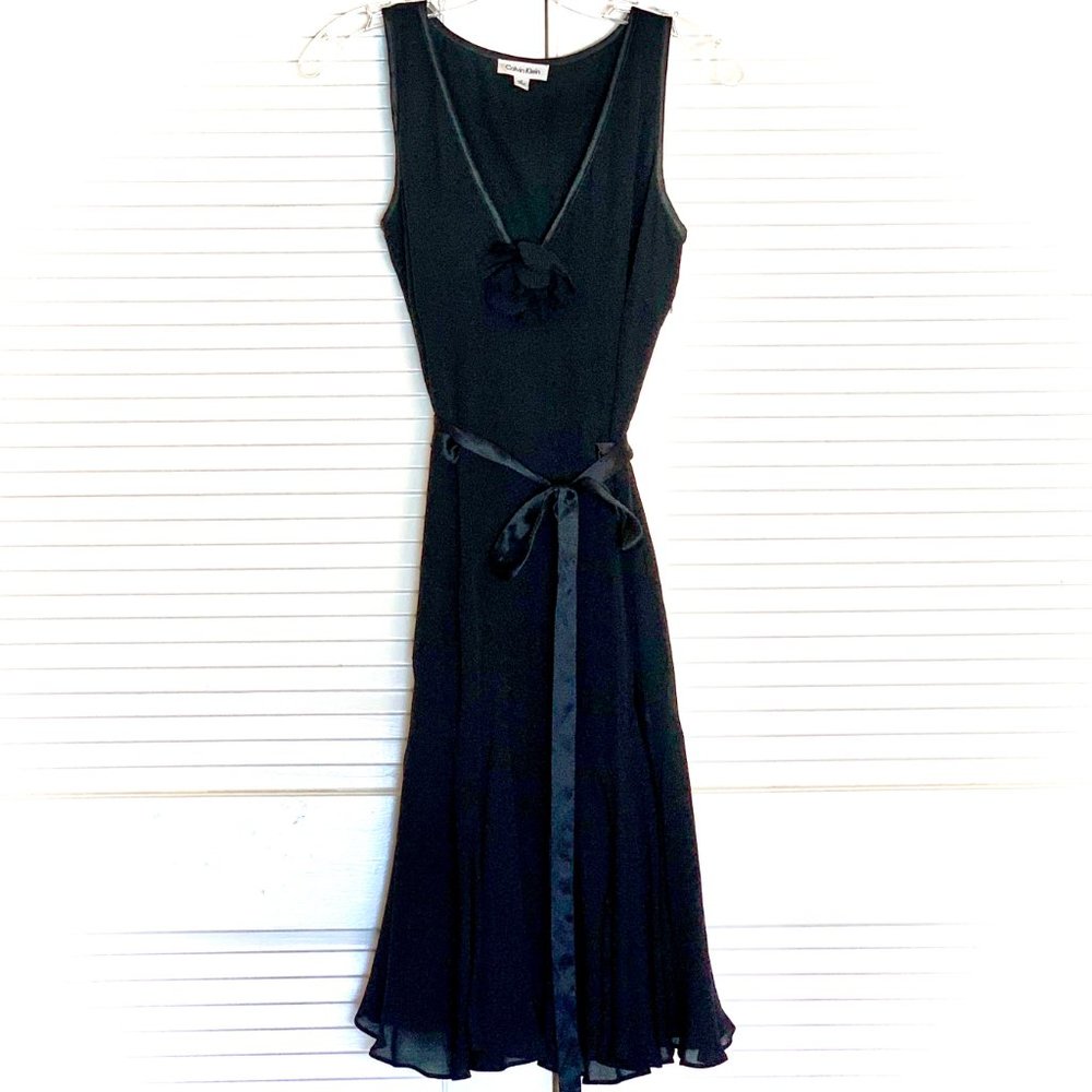 Vintage Calvin Klein Black Silk Dress